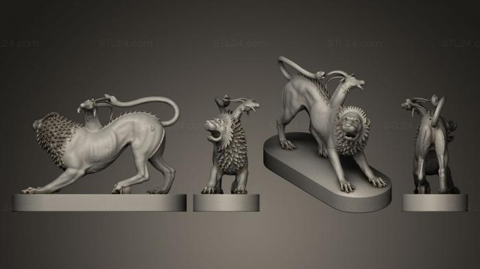 Статуэтки животных (Химера ди Ареццо, STKJ_0195) 3D модель для ЧПУ станка